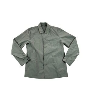 UNIQLO Men Green Button Up Long Sleeve Lightweight Utility Jacket L Minimalist